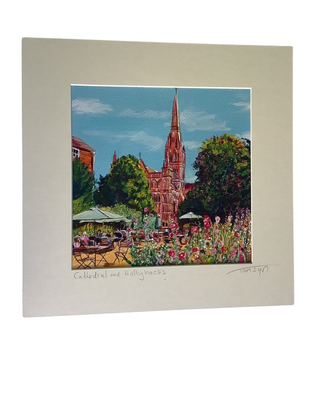 Holly Hocks And Cathedral