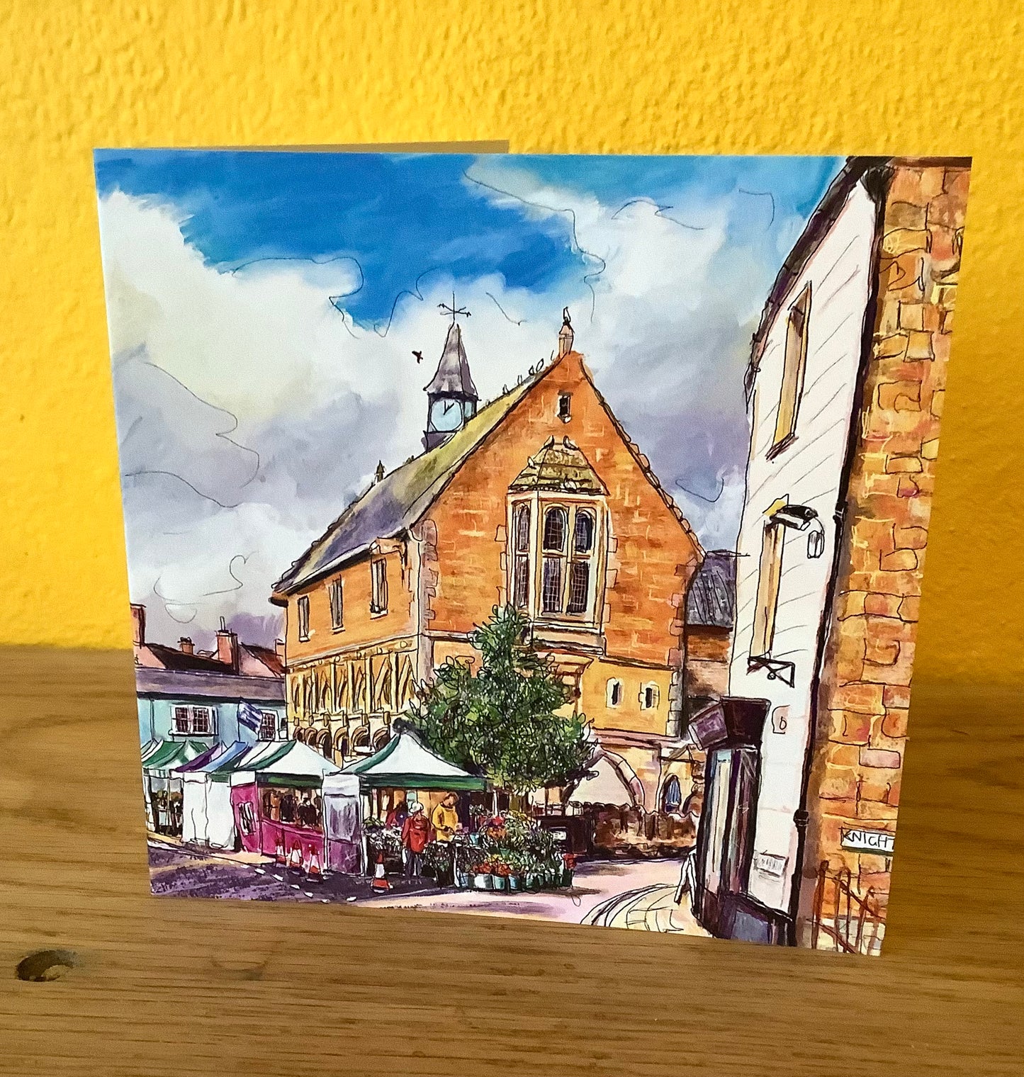 Flower Stall Castle Cary Art Card