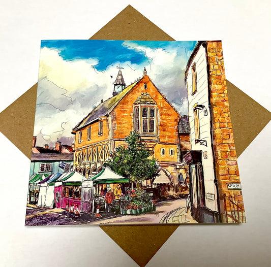 Flower Stall Castle Cary Art Card