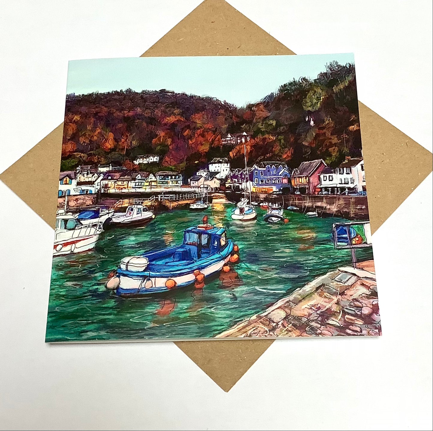 Dusk at Lynmouth Art Card