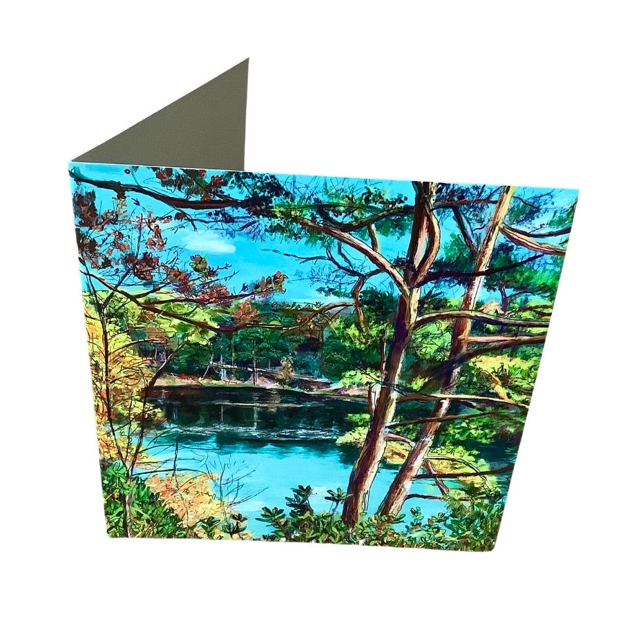 Blue Pool Autumn Art Card