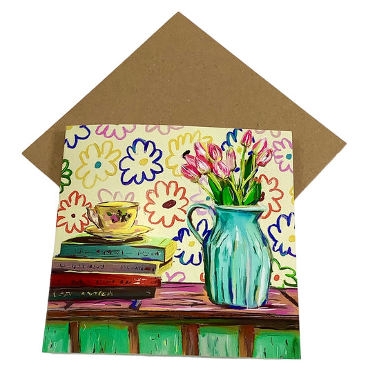 Tea and Tulips Art Card