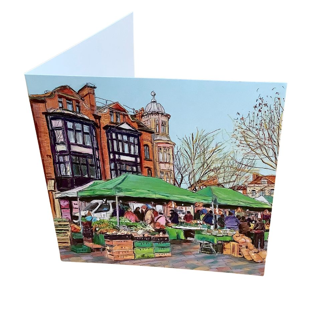Market Day Salisbury Art Card