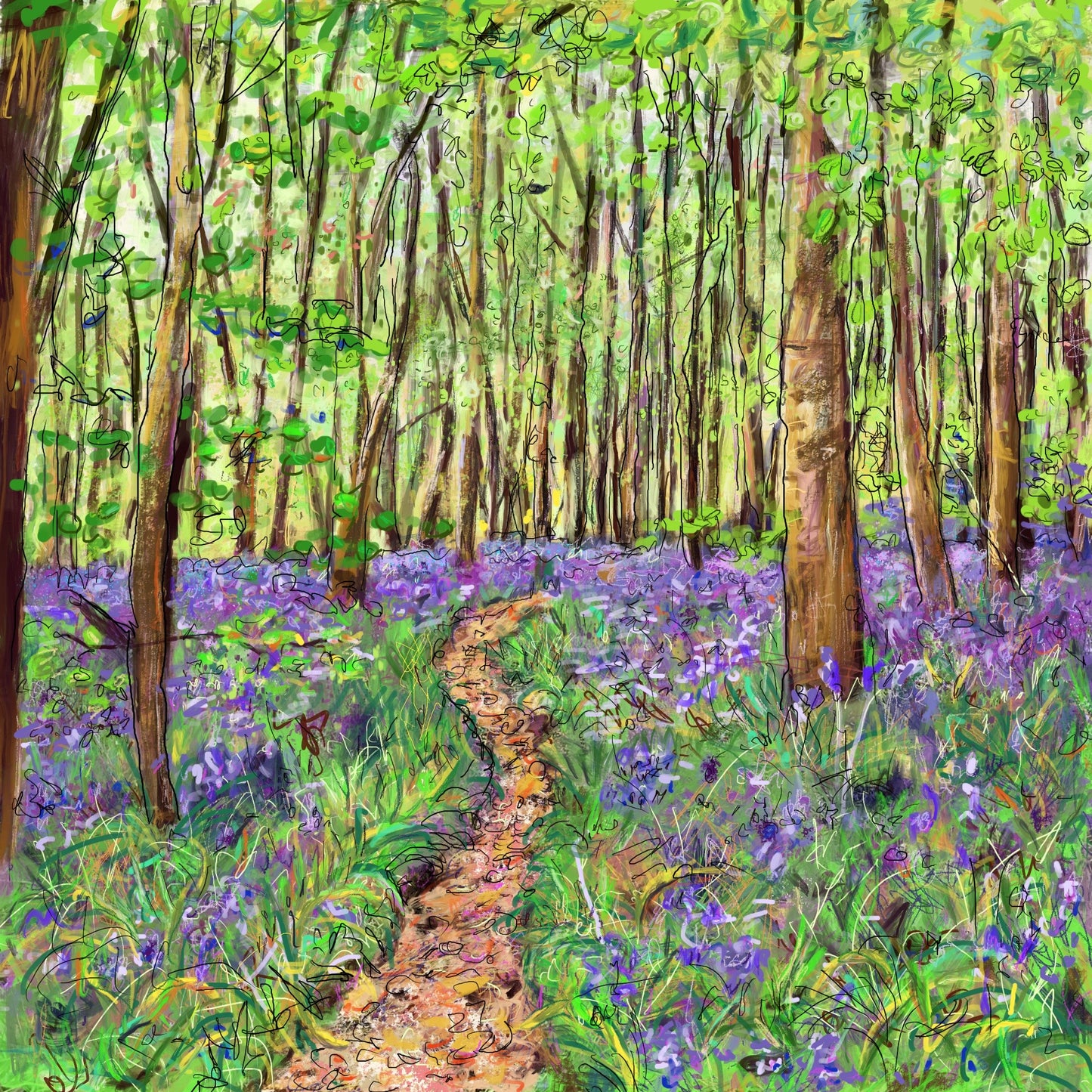 Pathway Through The Bluebells