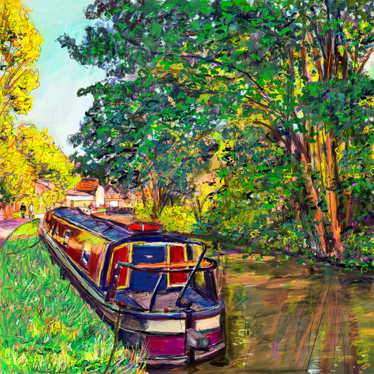 Walking The Tow Path Art Card