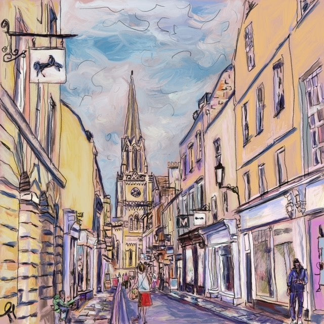 Green Street. Bath. Art Card
